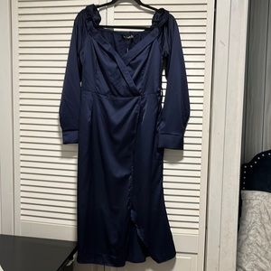 Off the shoulder satin dress